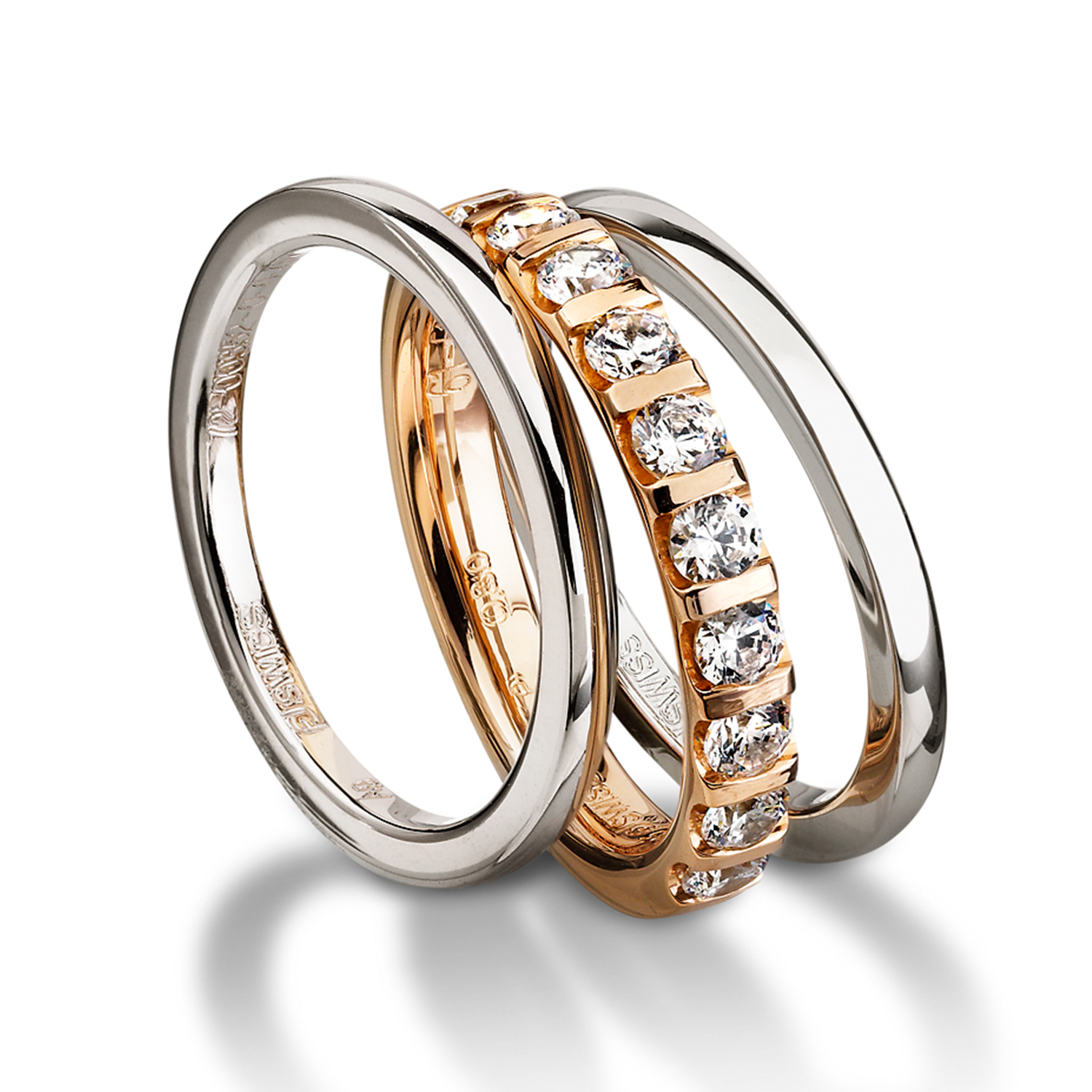 62-51211-0-0 Diamond rings in gold, platinum and palladium with diamonds Furrer Jacot