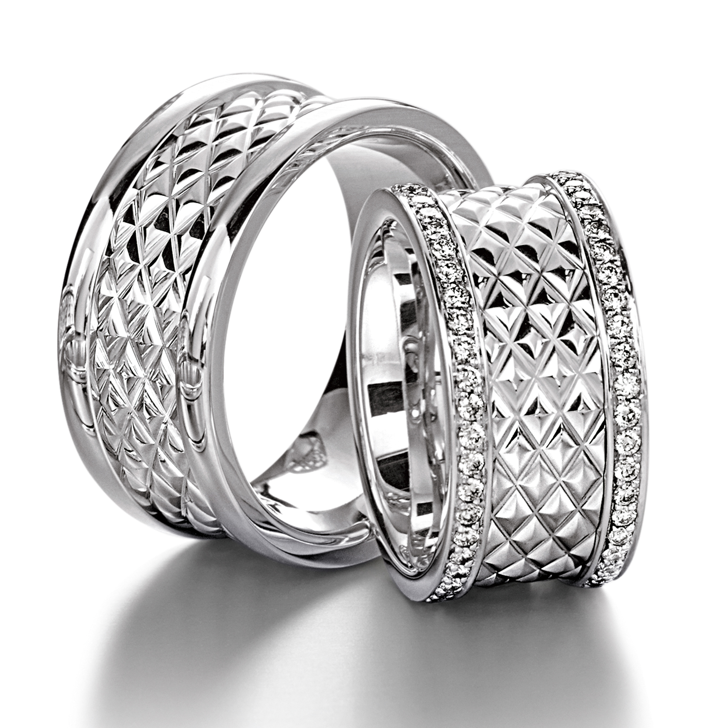 62-52850-0-0 Diamond rings in gold, platinum and palladium with diamonds Furrer Jacot
