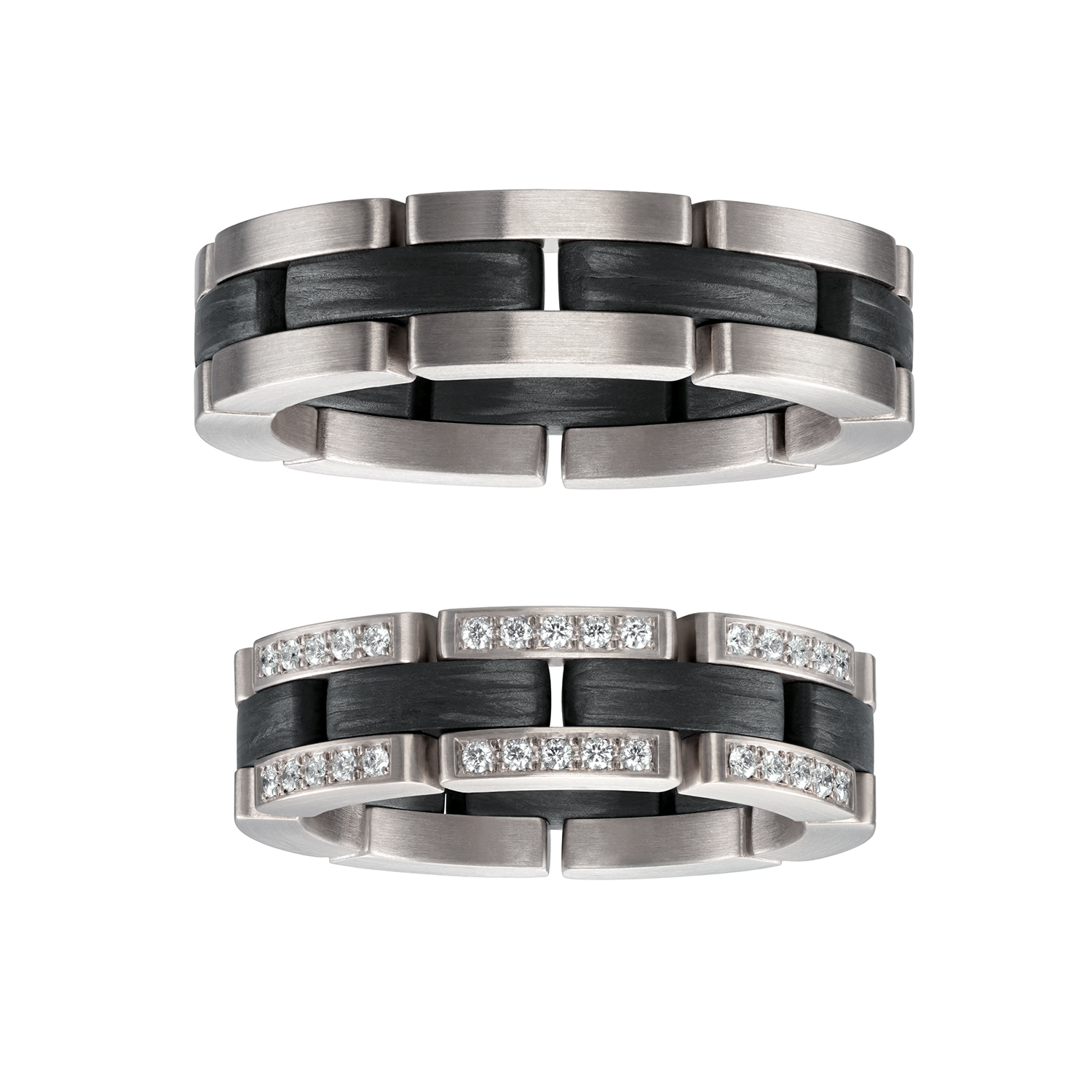 62-53250-0-0 wedding bands, wedding rings, in gold, platinum, palladium, bicolor, with diamonds, carbon, black, chain rings, flexible rings
