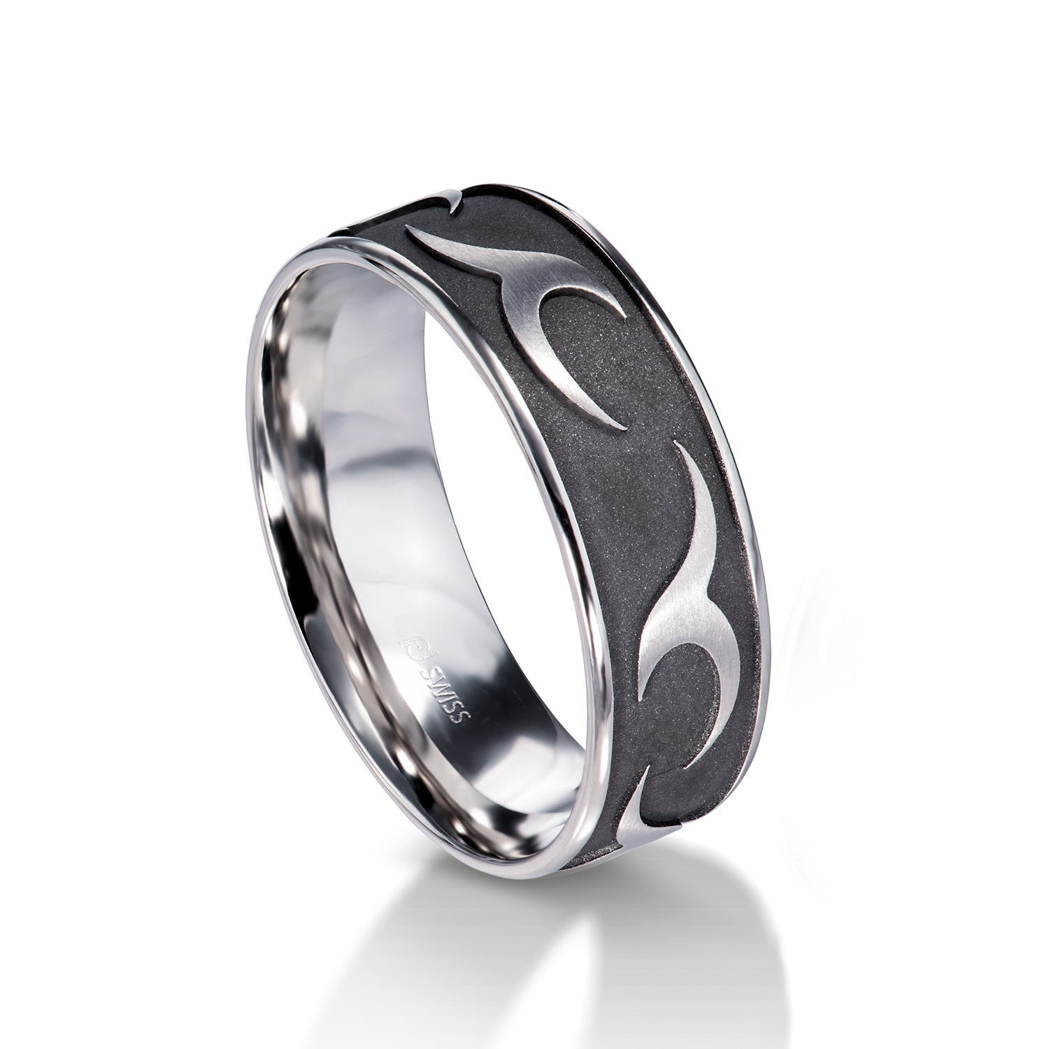 71-29360-0-0 Man's world black wedding rings white gold