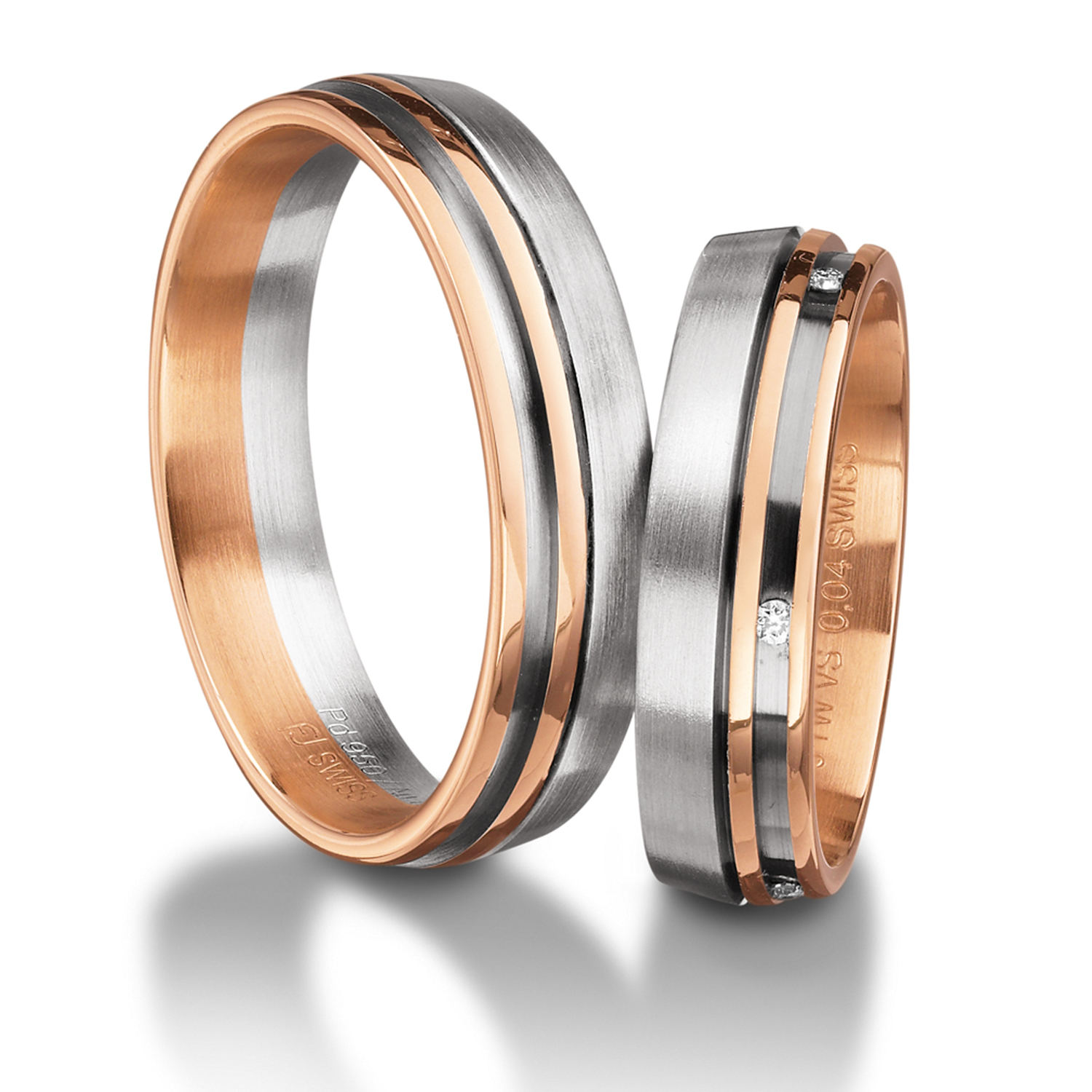 71-83570-0-0_WG-RG Rings in gold, platinum, palladium and black with diamonds Furrer Jacot