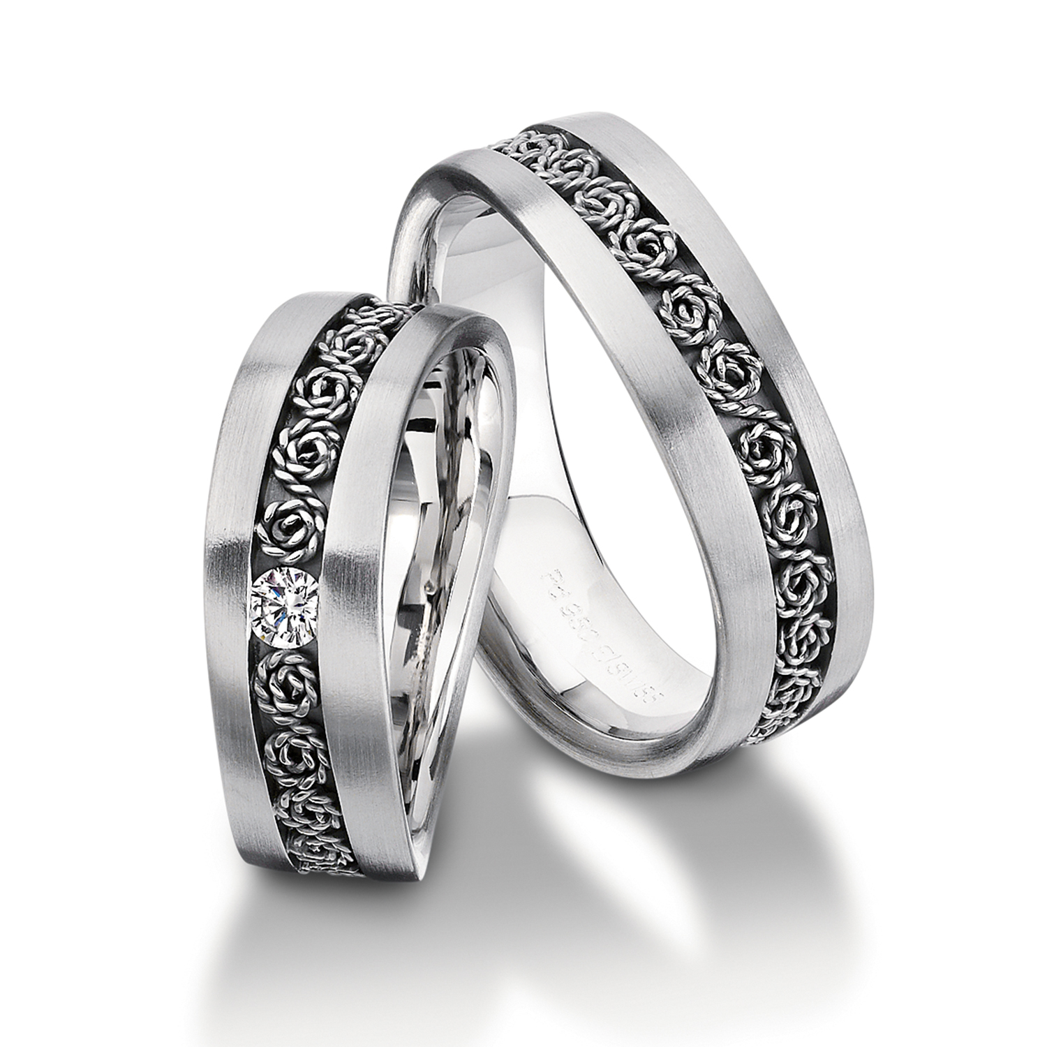 71-83890-0-0 Rings in gold, platinum and palladium with diamonds Furrer Jacot