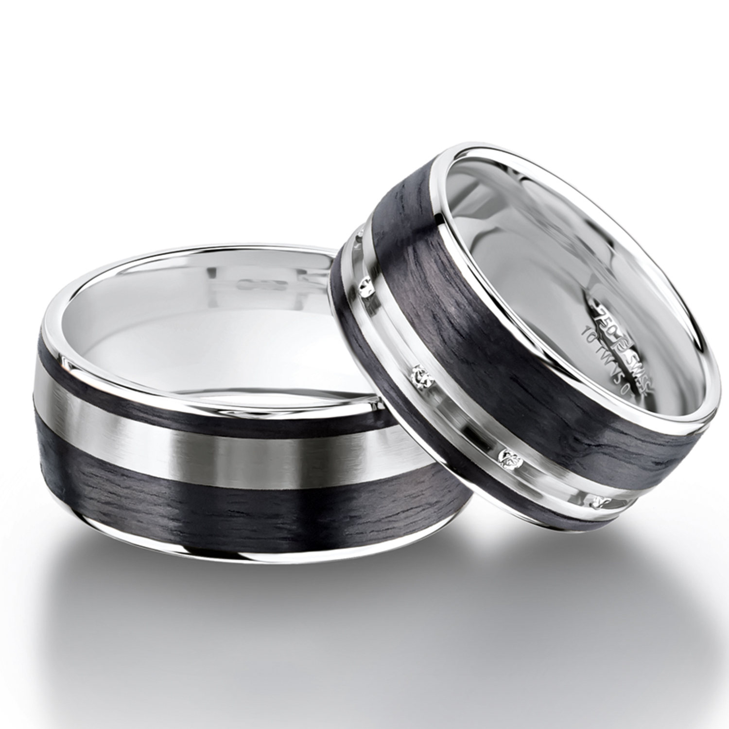71-84140-0-0 wedding bands, wedding rings, in gold, platinum, palladium, bicolor, with diamonds, carbon, black