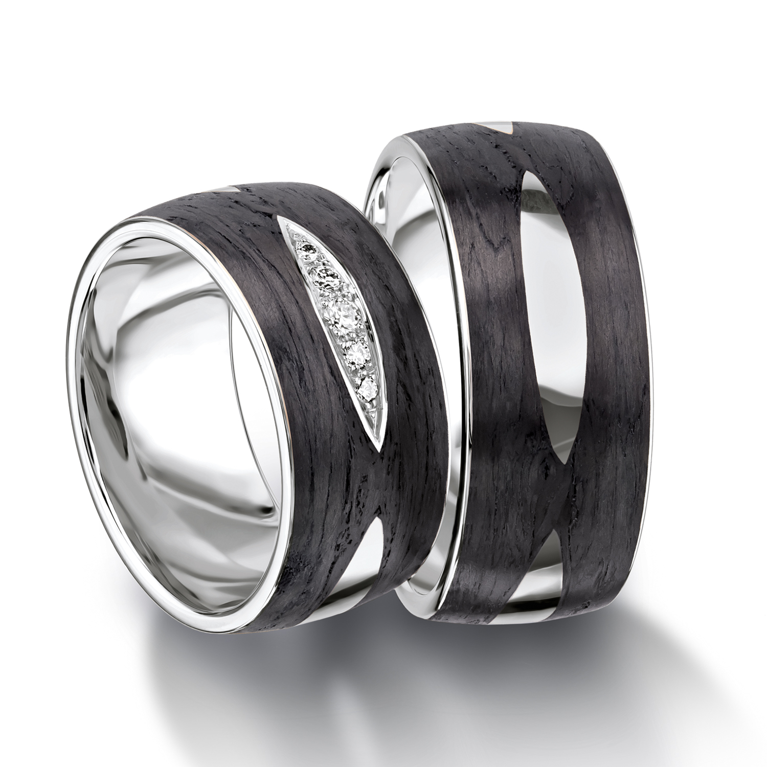 71-84150-0-0 wedding bands, wedding rings, in gold, platinum, palladium, bicolor, with diamonds, carbon, black
