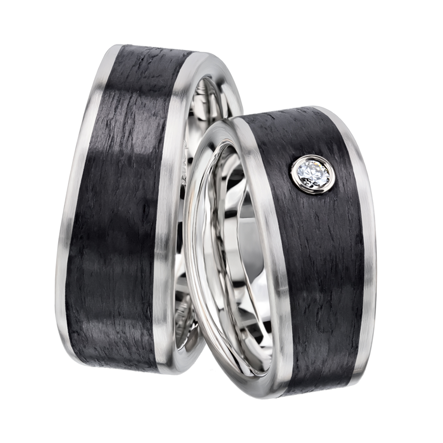 71-84170-0-0 wedding bands, wedding rings, in gold, platinum, palladium, bicolor, with diamonds, carbon, black