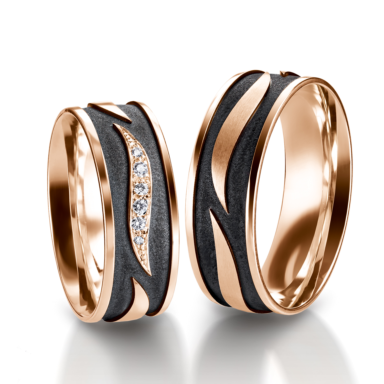71-84320-0-0 red gold Rings in gold, platinum, palladium and black with diamonds Furrer Jacot