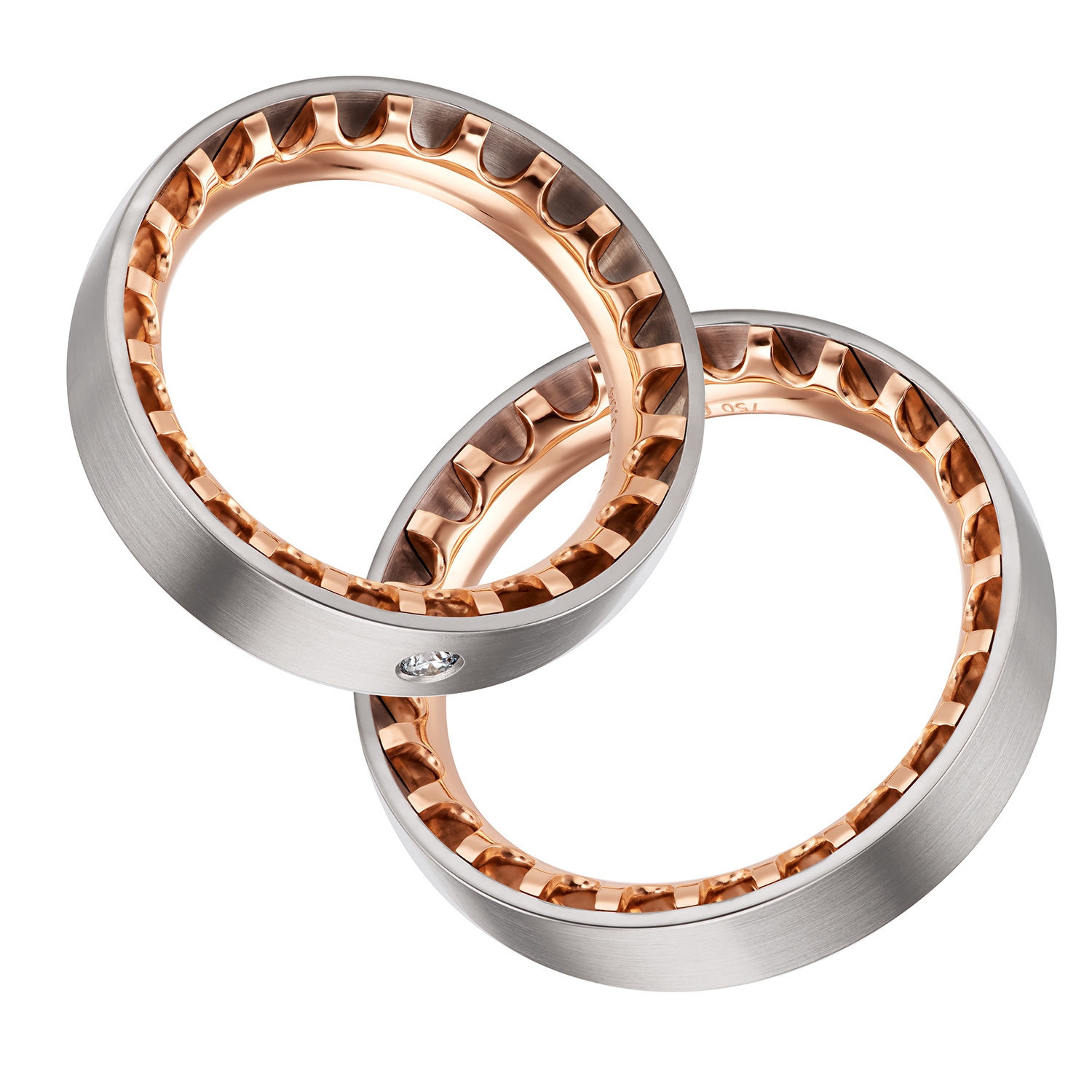 71-84660-0-0_WG-RG Rings in gold, platinum, palladium, carbon and black with diamonds Furrer Jacot