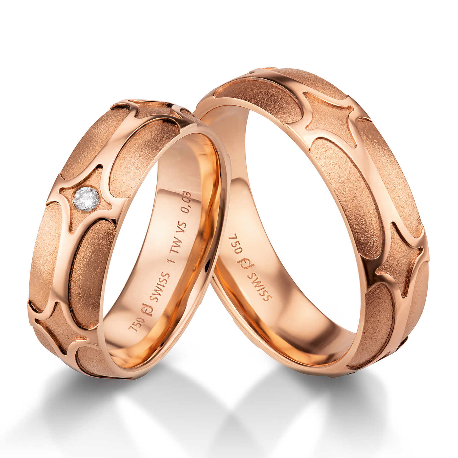 71-84680-0-0 wedding rings in red gold