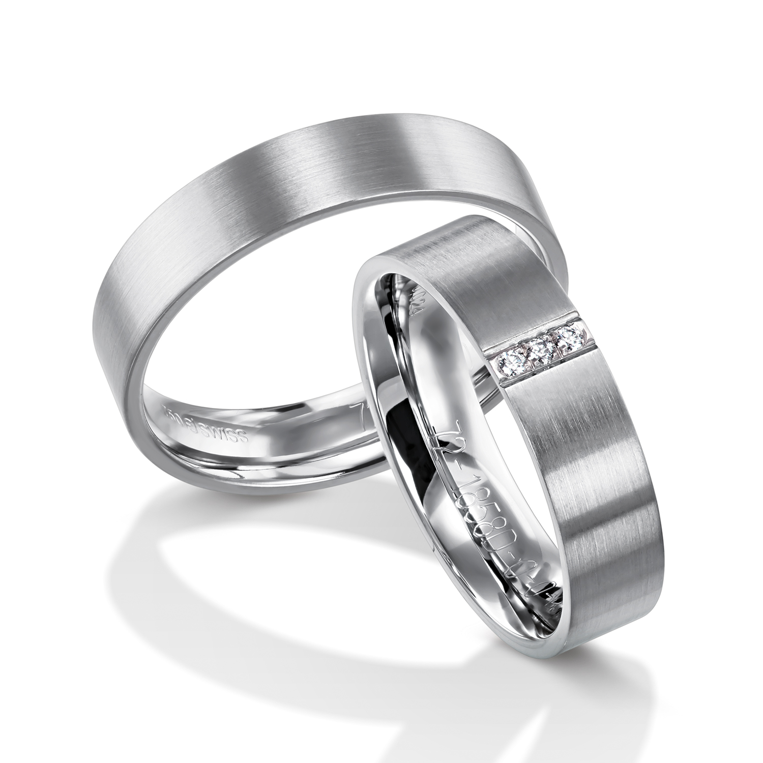 72-1858D-0-0 wedding bands, wedding rings, in gold, platinum, palladium, bicolor, with diamonds, Ringdividuell, individual