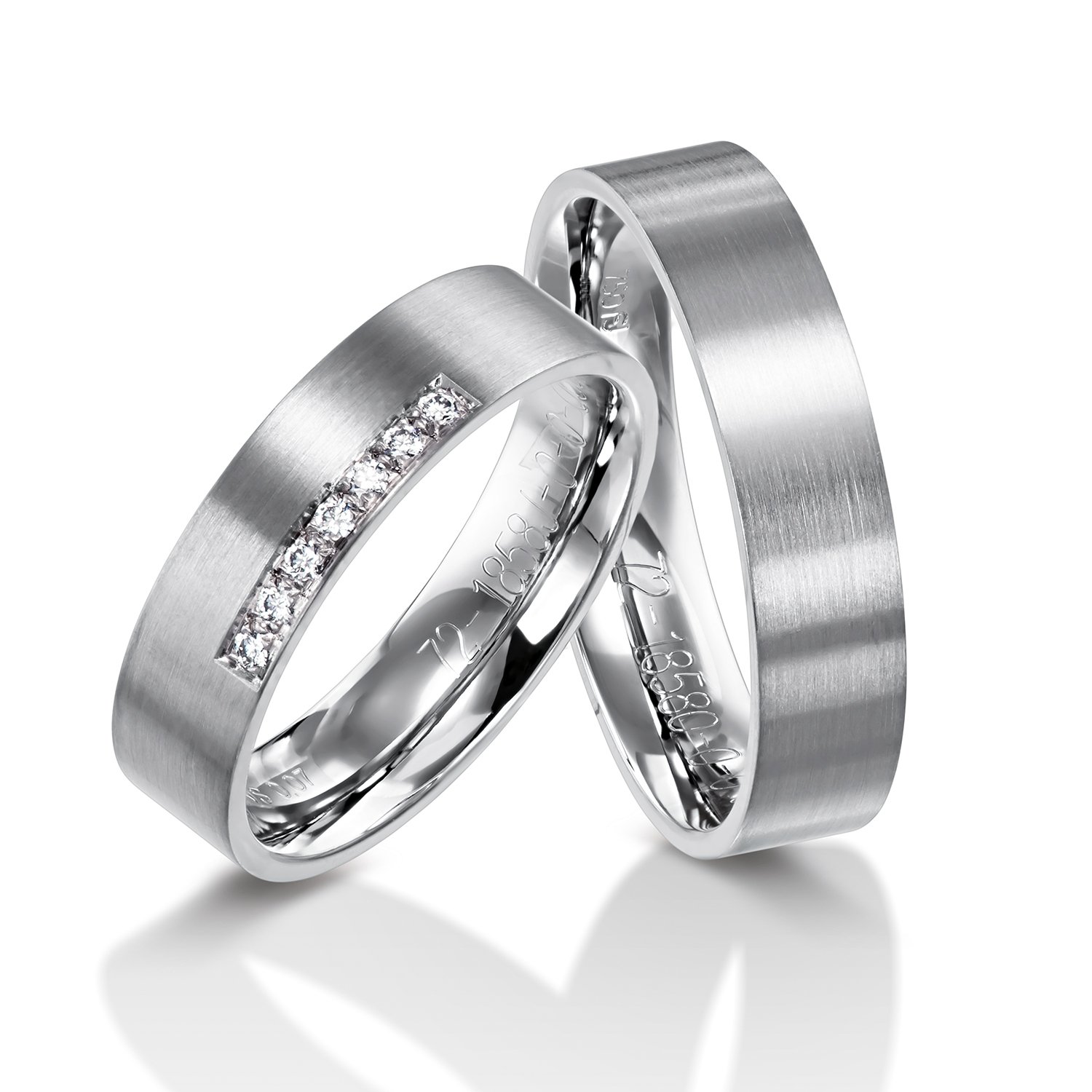 72-1858J-0-0 wedding bands, wedding rings, in gold, platinum, palladium, bicolor, with diamonds, Ringdividuell, individual