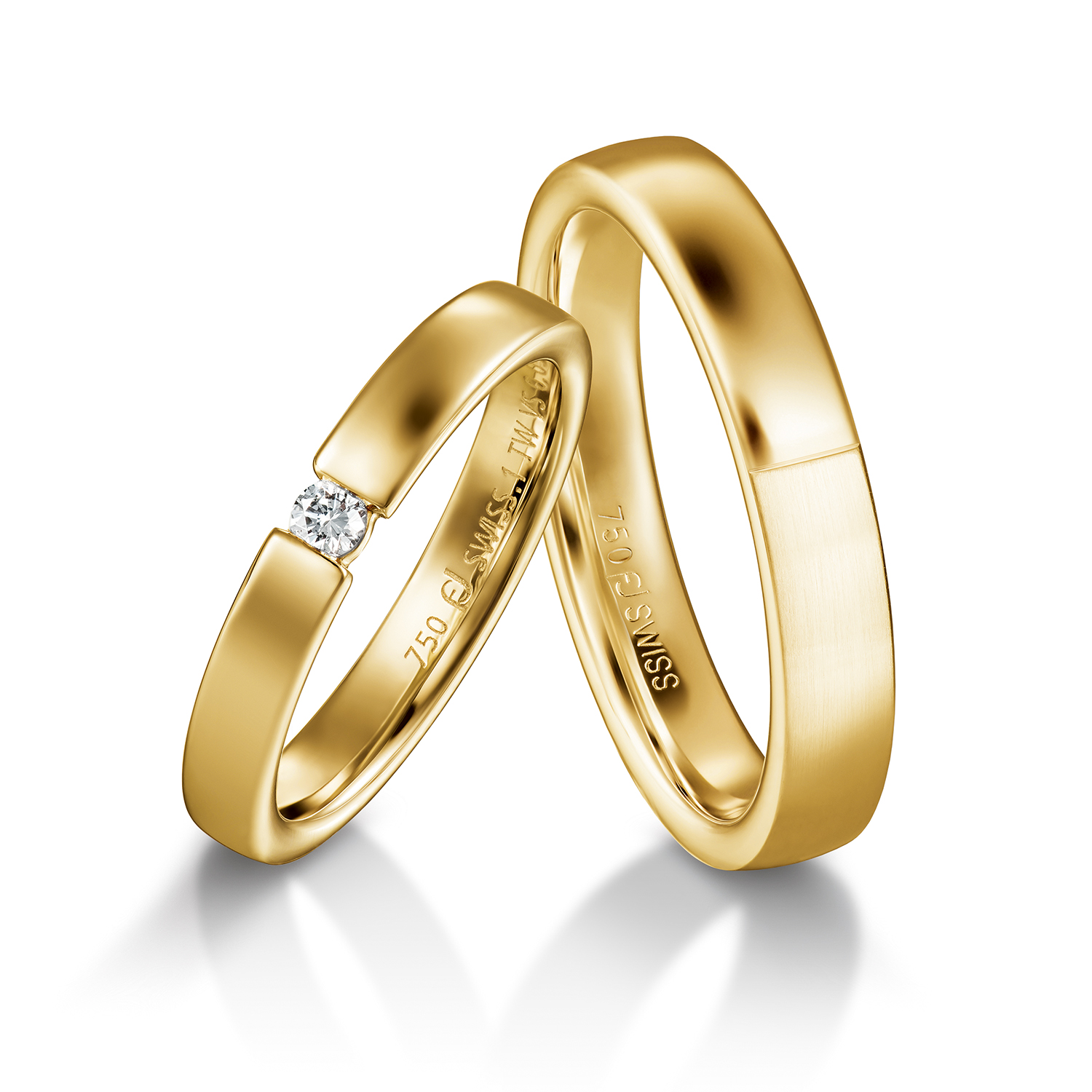 72-1978S-0-0 wedding bands, wedding rings, in gold, platinum, palladium, bicolor, with diamonds, Ringdividuell, individual
