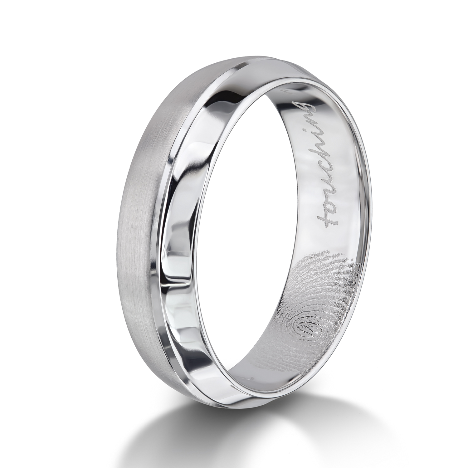 Lasergravur Fingerprint + Text Lasergravur, Fingerprint, Eheringe, Trauringe, Furrer Jacot