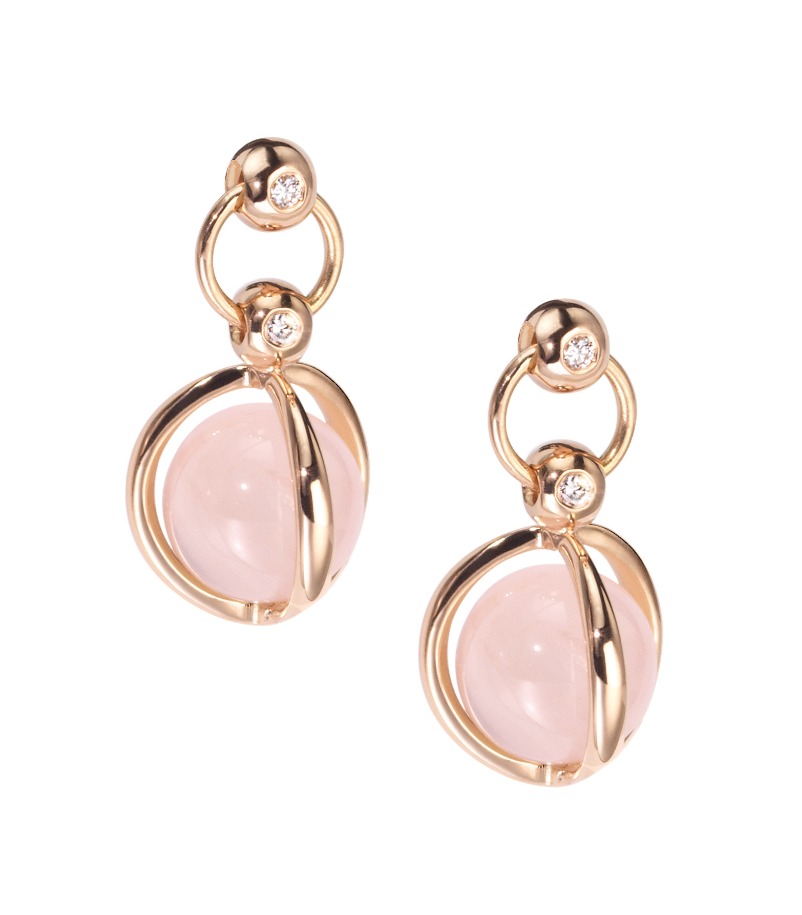 earrings orchid with a rose quartz Furrer Jacot