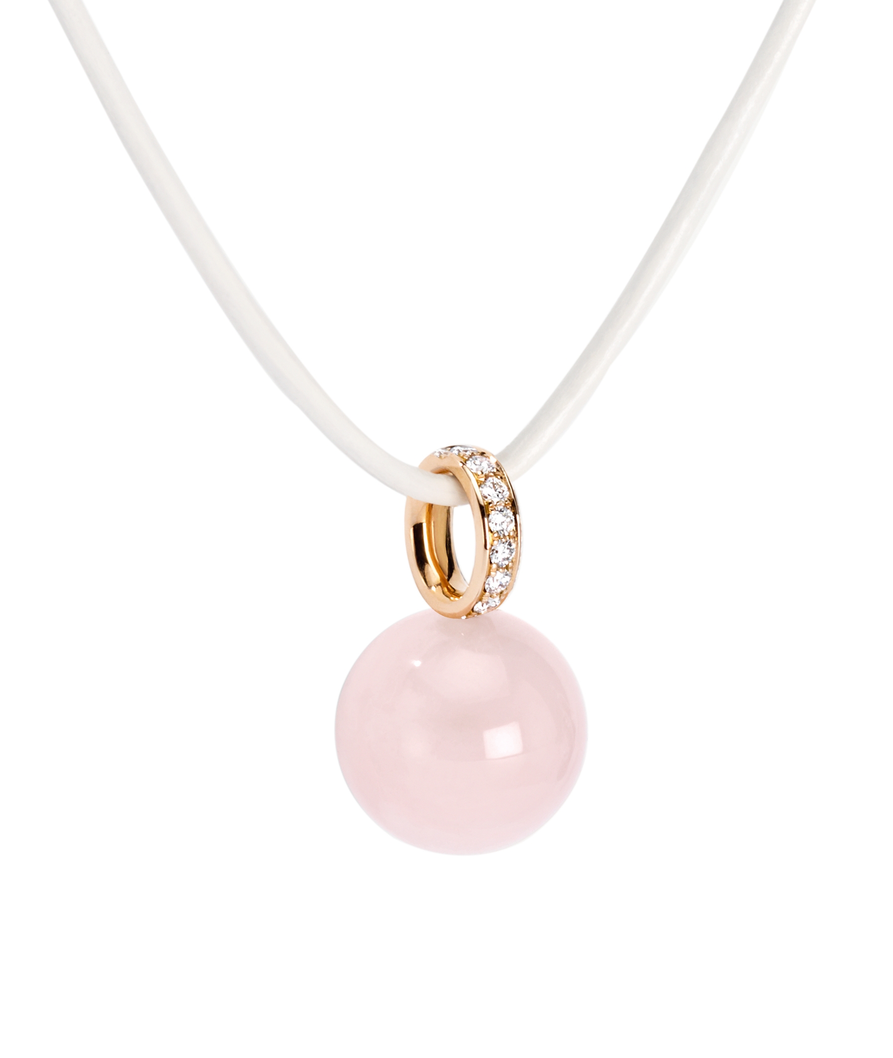 21-20010 pendant single ball rose and diamonds Furrer Jacot