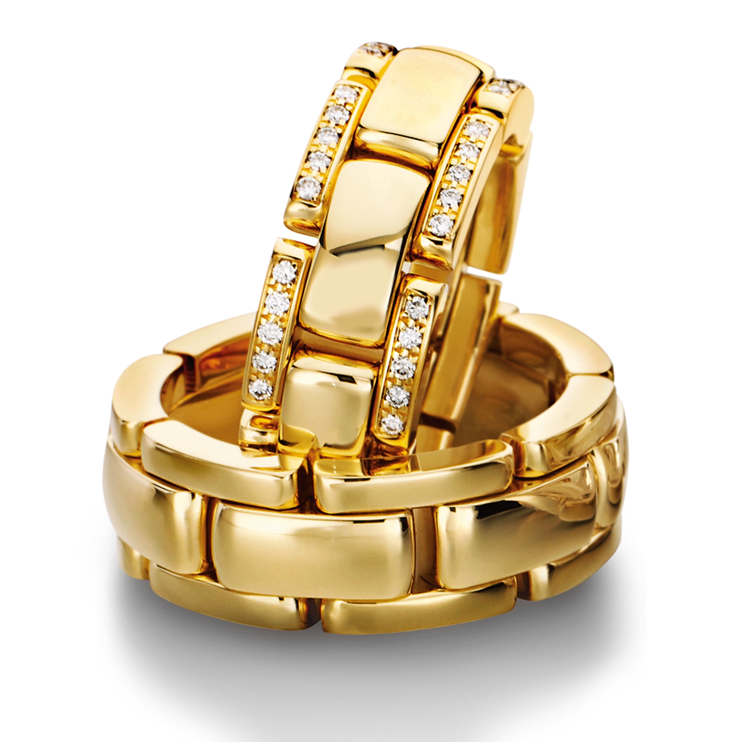 62-51660-0-1-yellow Chain rings in gold, platinum and palladium with diamonds Furrer Jacot