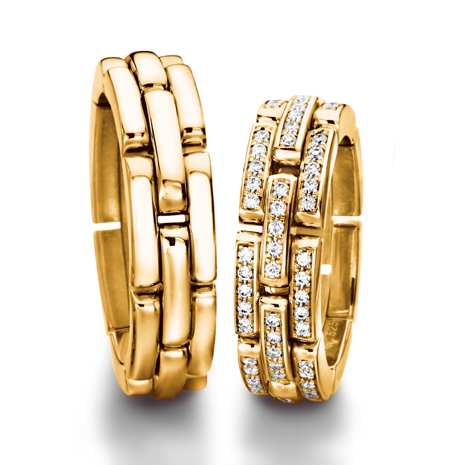 62-51660-0-2-yellow Chain rings in gold, platinum and palladium with diamonds Furrer Jacot