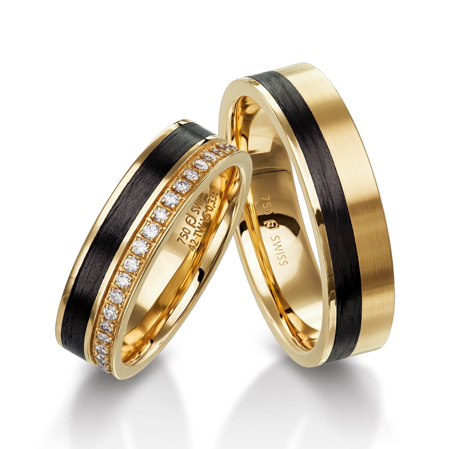 62-53150-0-0 wedding bands, wedding rings, in gold, platinum, palladium, bicolor, with diamonds, carbon, black