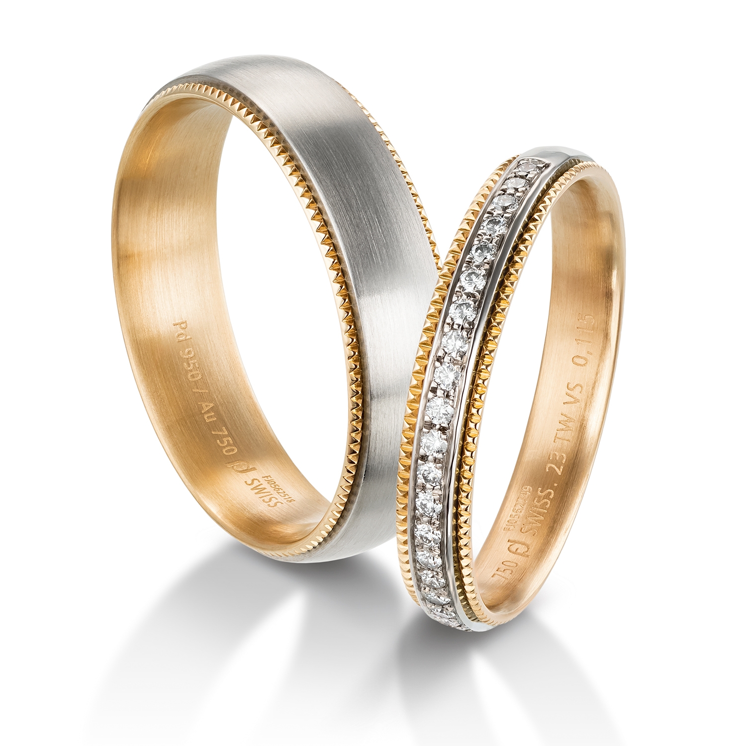 wedding rings, diamond rings in gold, platinum and palladium