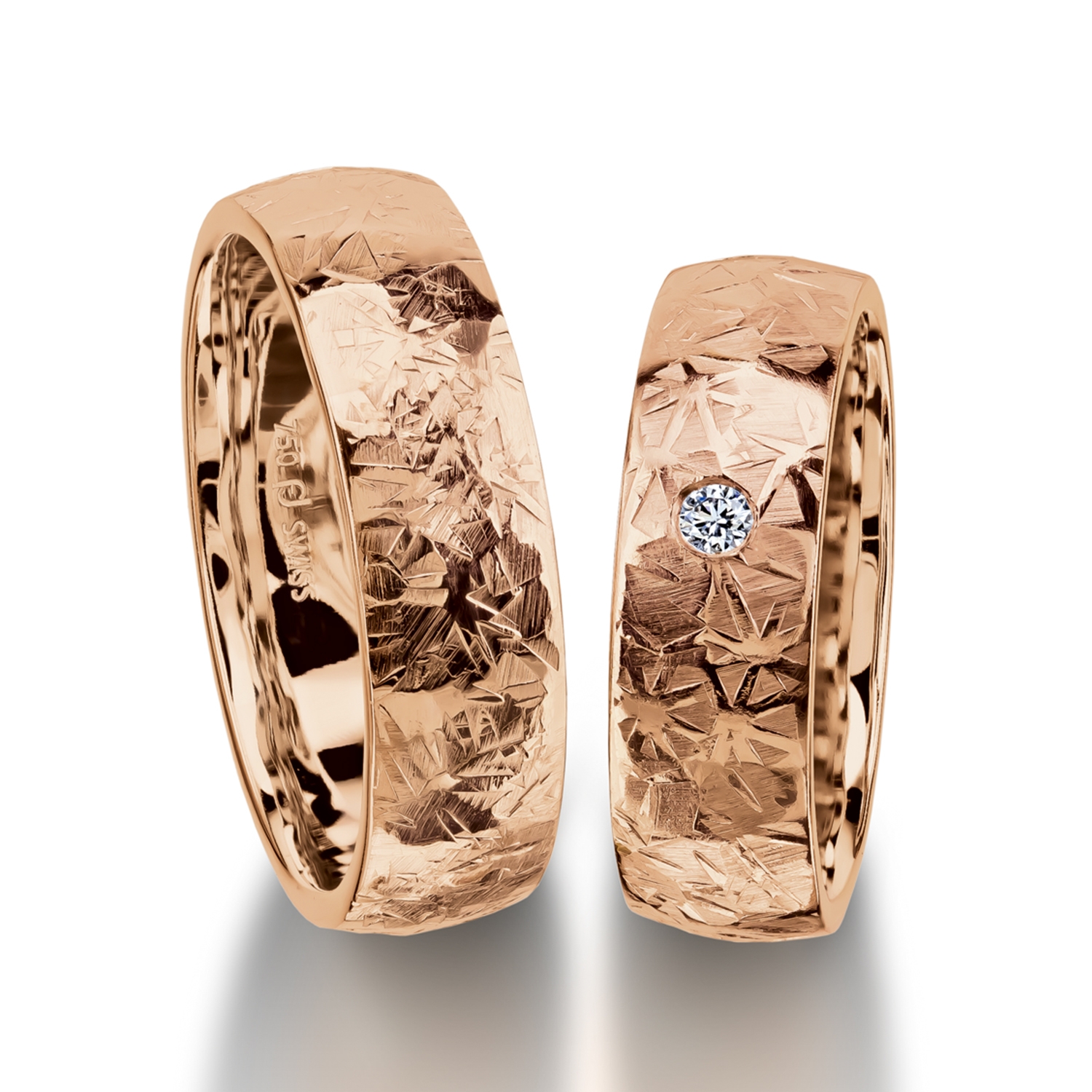 Rings in gold, platinum and palladium with diamonds Furrer Jacot