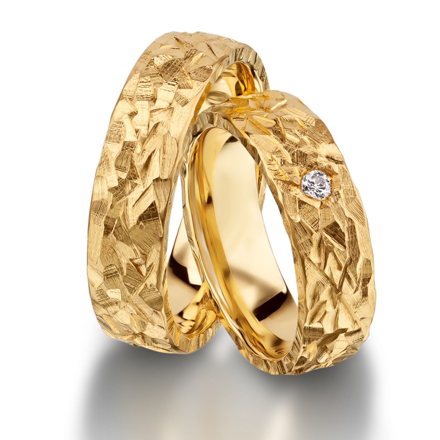 71-84070-0-0-yellow Rings in gold, platinum and palladium with diamonds Furrer Jacot