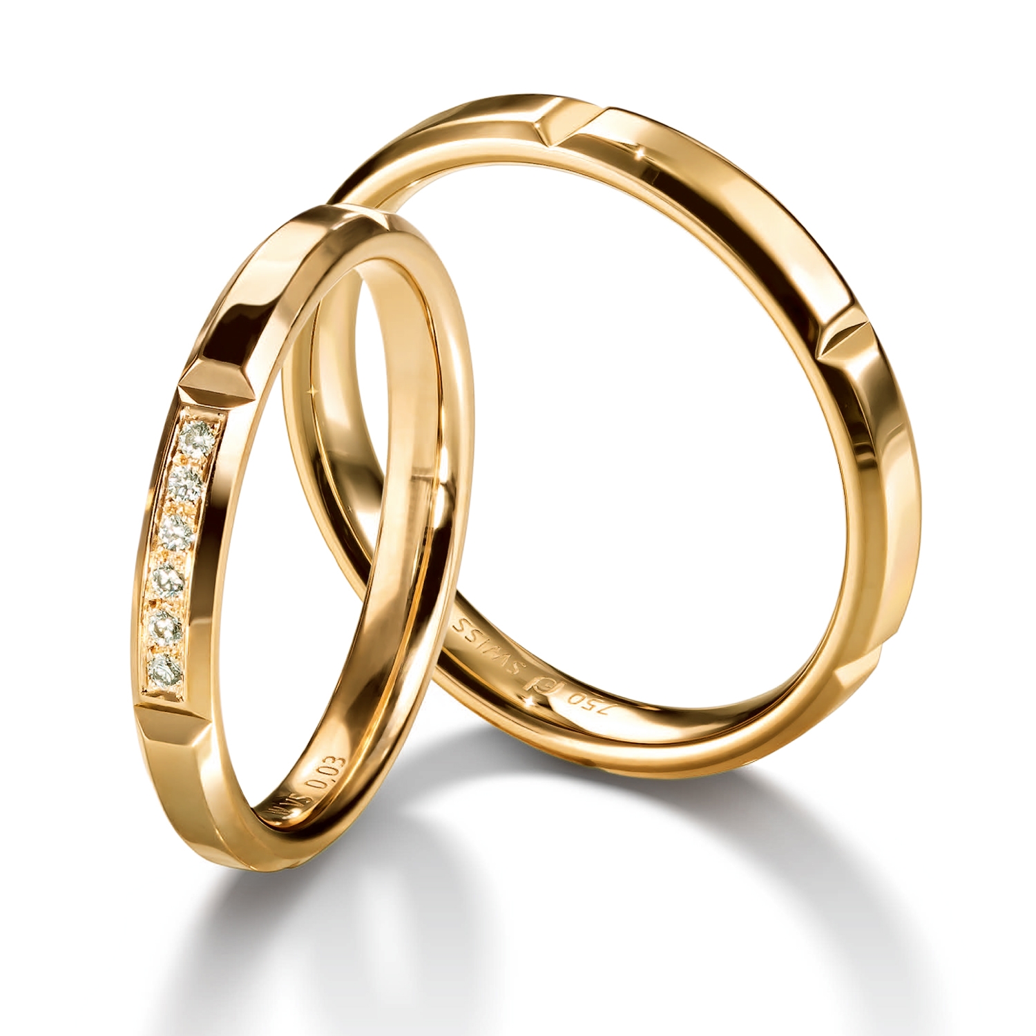 Diamond rings in gold, platinum and palladium with diamonds Furrer Jacot