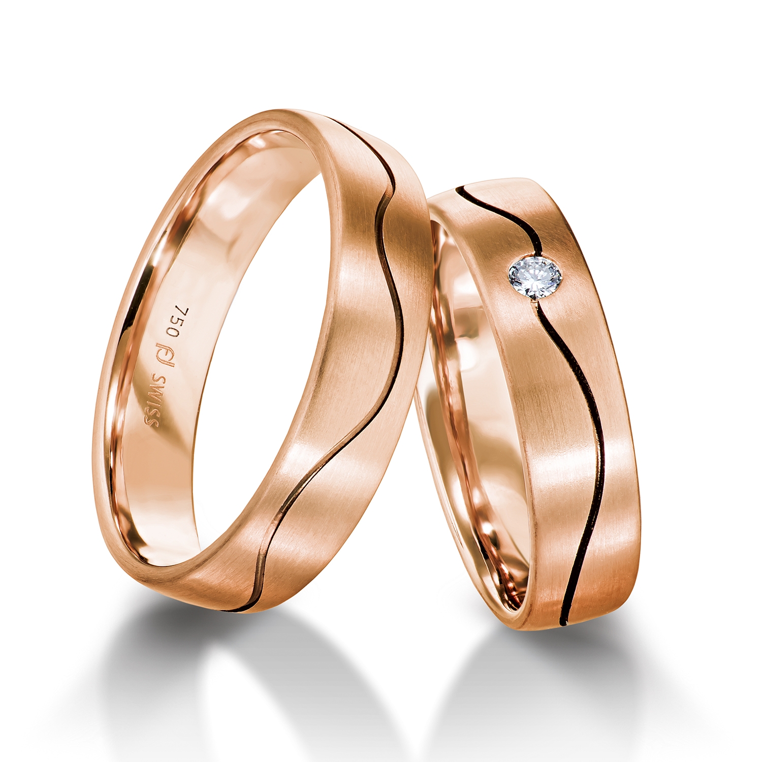 Rings in gold, platinum and palladium with diamonds Furrer Jacot