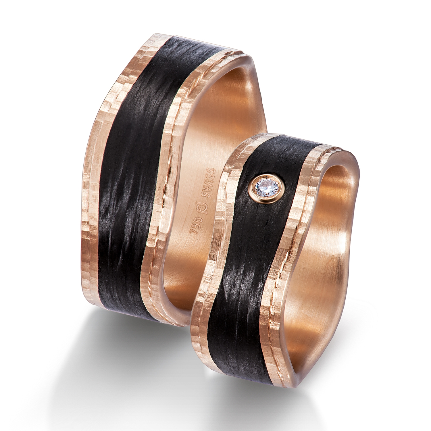 71-84390-0-0 wedding bands, wedding rings, in gold, platinum, palladium, bicolor, with diamonds, carbon, black