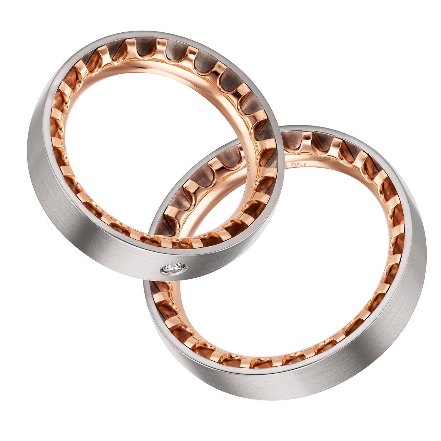71-84660-0-0_WG-RG Rings in gold, platinum, palladium, carbon and black with diamonds Furrer Jacot