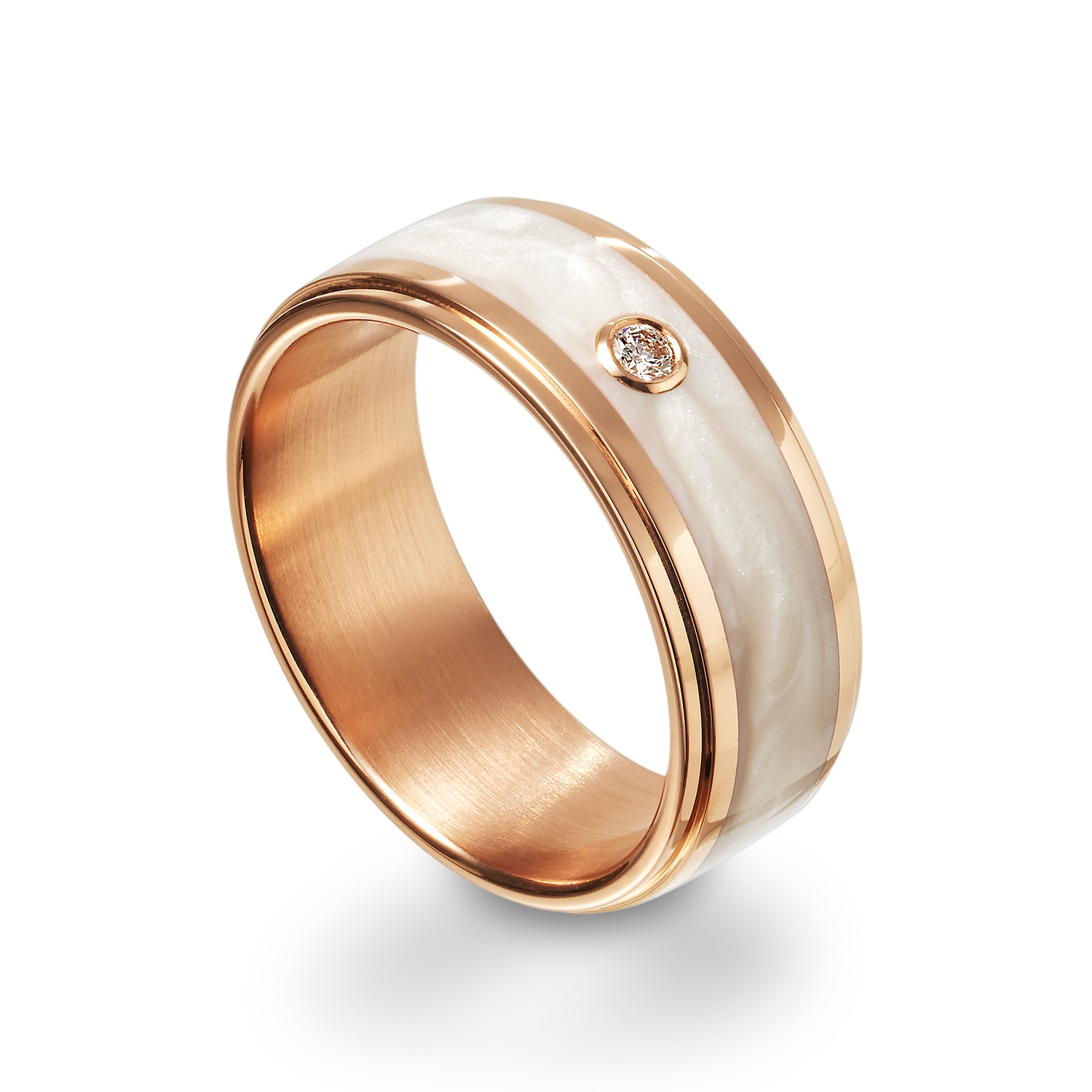 White rings in gold, platinum and palladium Furrer Jacot with diamonds