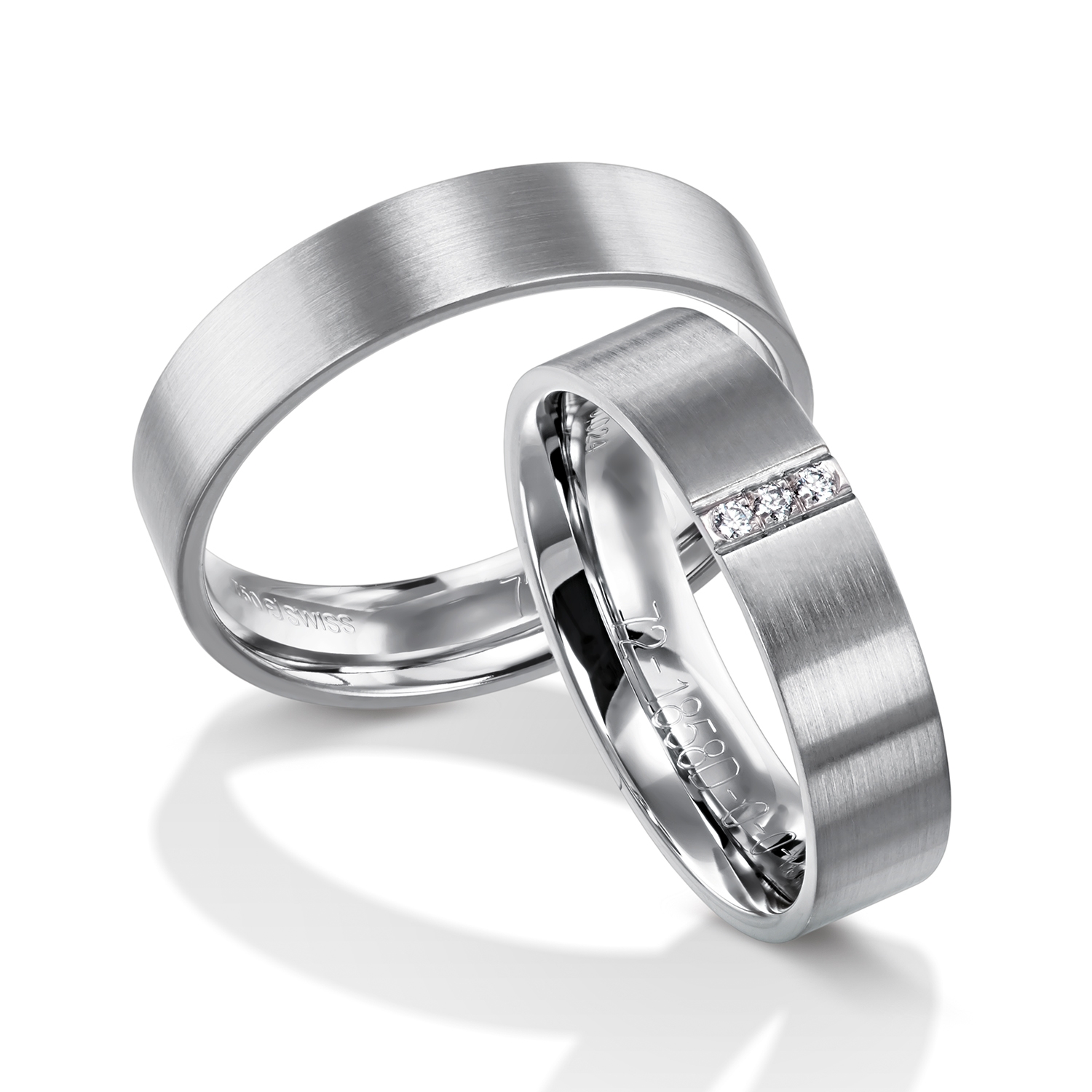 72-1858D-0-0 wedding bands, wedding rings, in gold, platinum, palladium, bicolor, with diamonds, Ringdividuell, individual