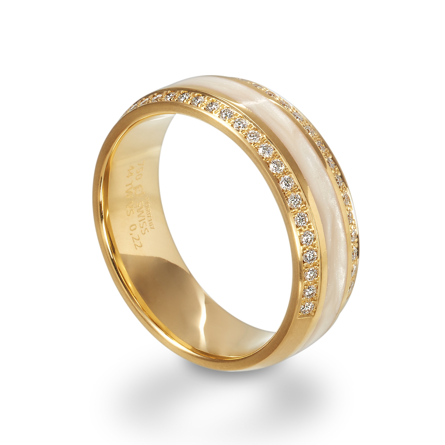 White rings in gold, platinum and palladium Furrer Jacot with diamonds