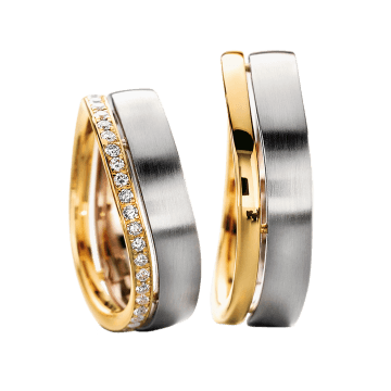 wedding bands/wedding rings by Furrer Jacot with diamonds