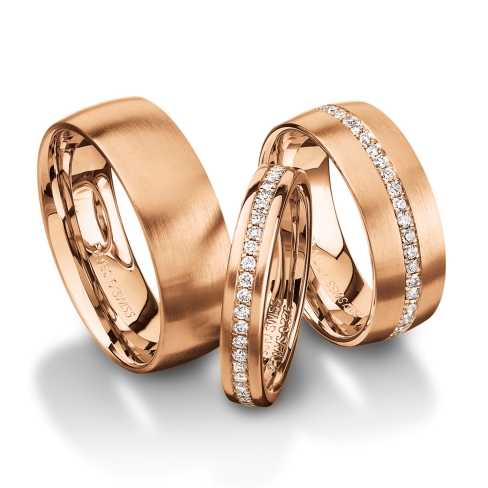 Diamond rings in gold, platinum and palladium with diamonds Furrer Jacot