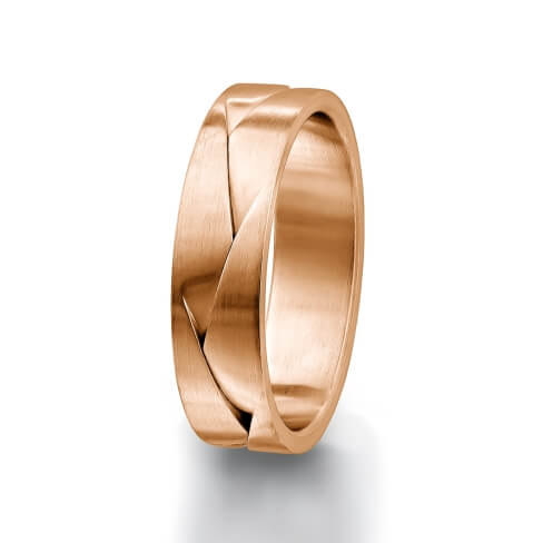 Man's world wedding rings in red gold