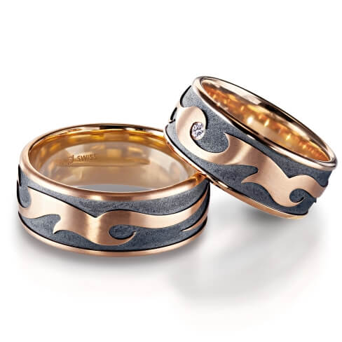 wedding bands, rings in gold, platinum and black with diamonds